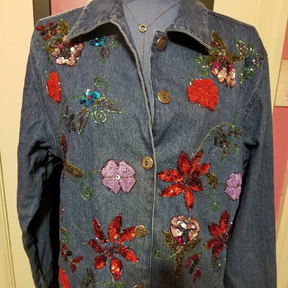 Embellished jeans jacket